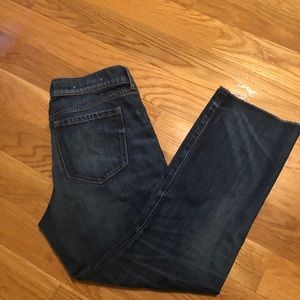 Banana republic jeans cropped kick flare raw hem